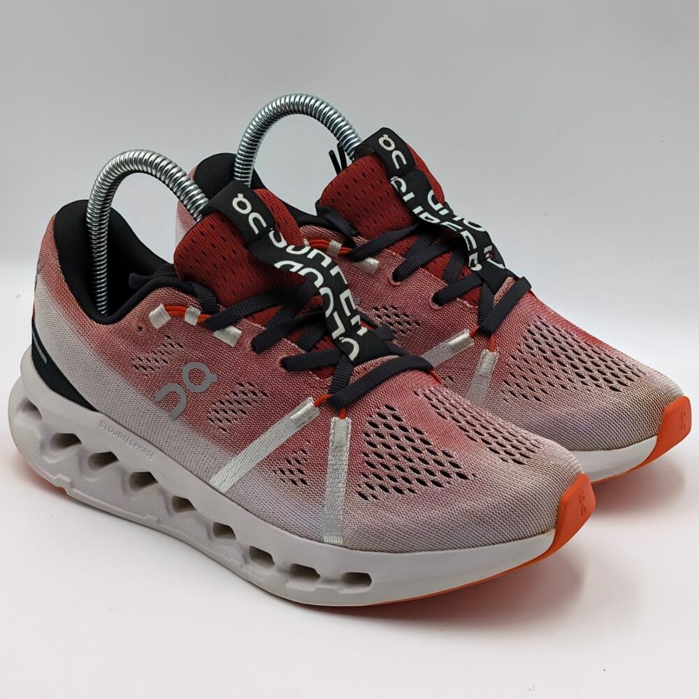 On Cloudsurfer Auburn Frost Womens 7 (UK 5) Running Shoes Red Black Grey